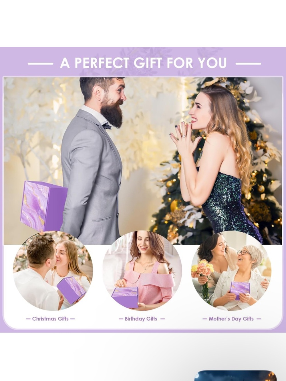 Lavender Marble Gift Box for Special Occasions - Home Party Supplies
